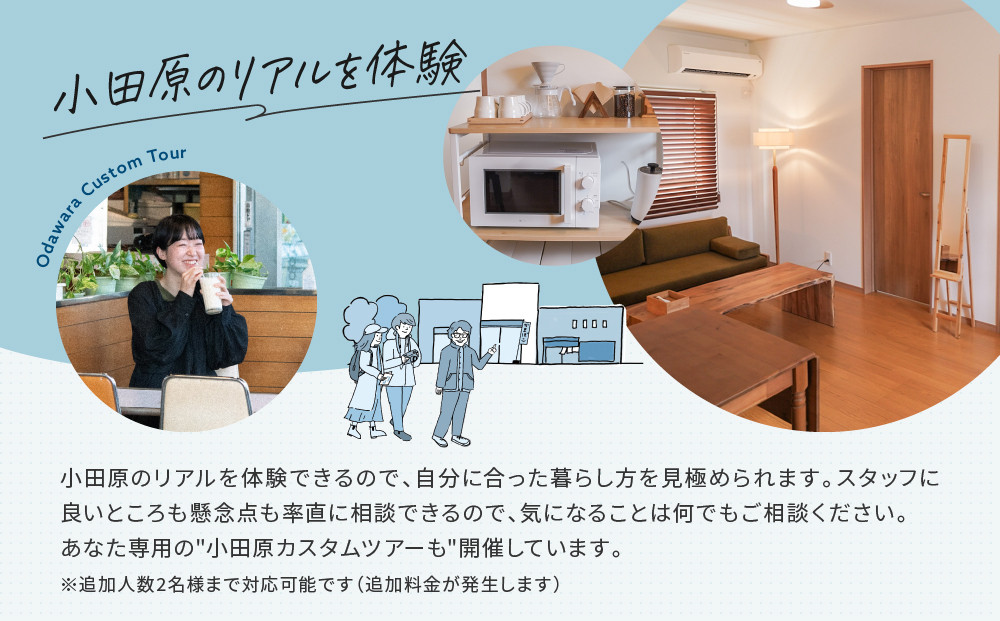 まち歩き付き！小田原お試し移住2泊3日　 新築2LDK Tipy records inn nook 1〜4名 移住相談