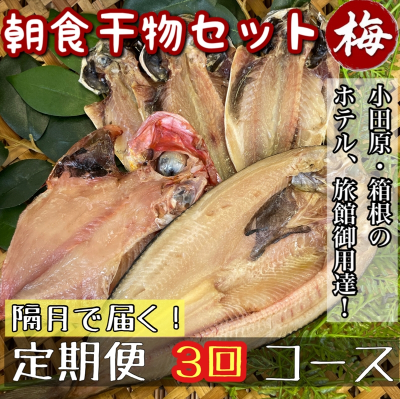 【隔月定期便3回】小田原、箱根の旅館、ホテル御用達！朝食干物セット 梅【 まぐろや 神奈川県小田原市 】