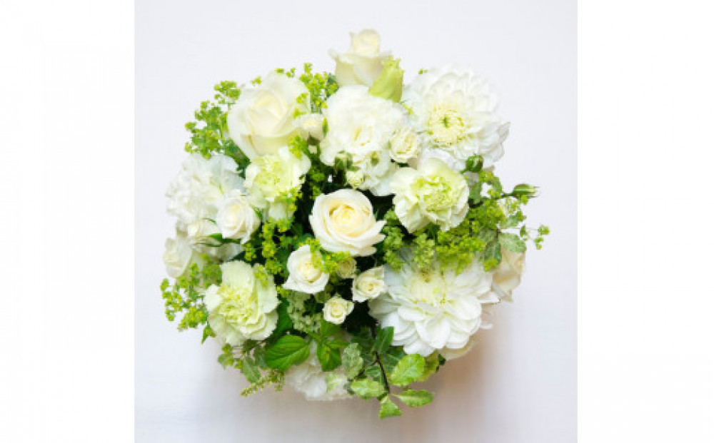 アレンジメント Mサイズ_ホワイト/グリーン系