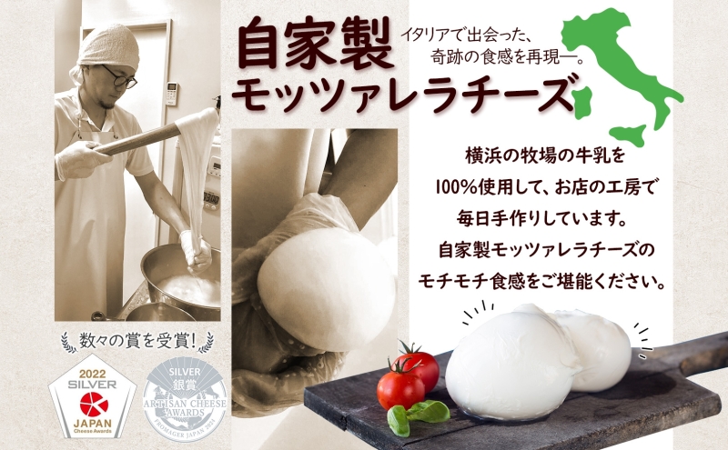 【3ヶ月定期便】 出来立て新鮮 モッツァレラチーズ100g × 4個セット 茅ケ崎産 乳製品 チーズ 手作り Osteria e Bottega S 神奈川県 湘南 茅ケ崎 おつまみ ピザ