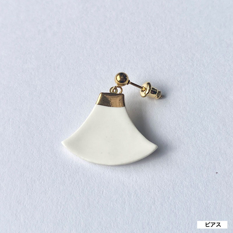 茅ヶ崎市 湘南 陶磁器 ピアス 上品 かわいい レディース ギフト プレゼント 誕生日 母の日 お祝い サマーギフト ゴールド 金 アート アクセサリー Artopus.SHONAN ピアス 富士 レッド