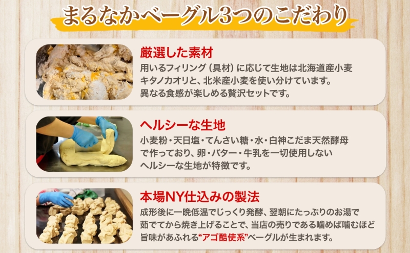 まるなかベーグル 本場NYスタイル ベーグル プレーン 10個セット 食べ比べ もちもち 詰め合わせ 北海道産小麦 北米産小麦 自家製 冷凍 噛み応え お取り寄せグルメ  送料無料 神奈川県 茅ヶ崎市