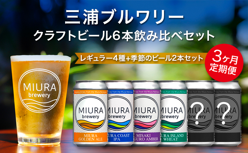 【全3回定期便】【三浦ブルワリー】クラフトビール定番4本と季節のビール2本飲み比べセット　M110-T02