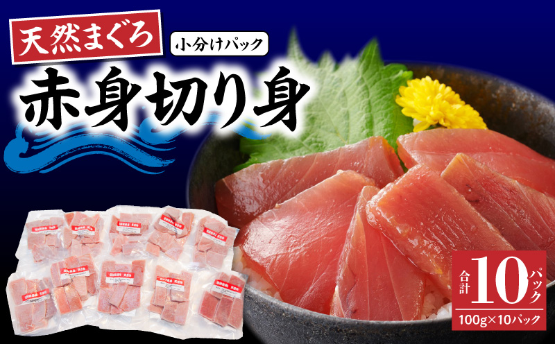 【神奈川県漁連】＜小分けパックで使いやすい＞切れてる天然マグロ 100g×10パック　M077-005