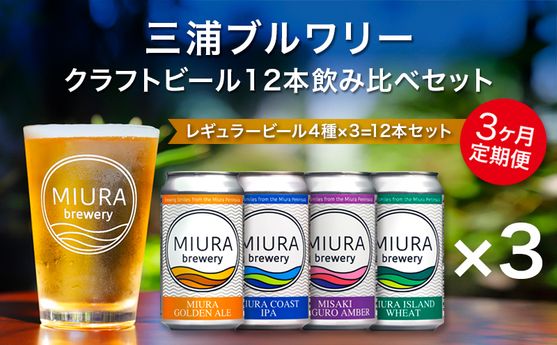 【全3回定期便】【三浦ブルワリー】クラフトビール 12本飲み比べセット　M110-T03