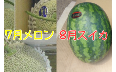 【三浦農家直送】メロンとスイカ夏の贅沢セット　M003-009