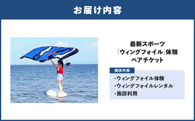 最新スポーツ「ウィングフォイル」体験 ペアチケット　M133-001