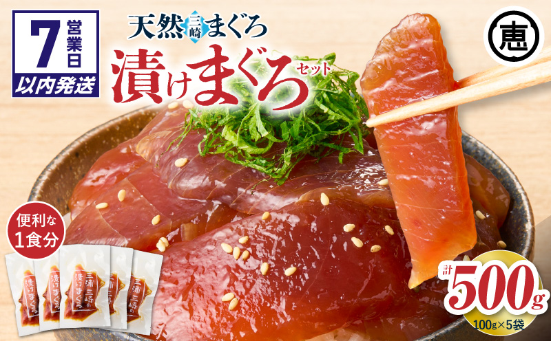 【7営業日以内に発送 または 配送月が選べる】手軽にタンパク質！まぐろ漬け丼のもと 100g×5袋（解凍するだけ、ご飯にのせるだけ）　M020-015