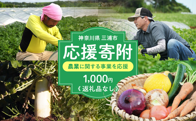神奈川県三浦市【返礼品なし】応援寄附 農業に関する事業を応援（1,000円）　MN-1000-1