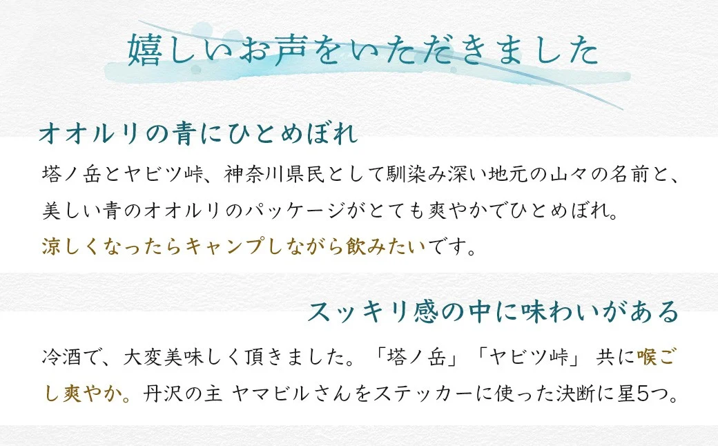 ヤマザケ「塔ノ岳」「ヤビツ峠」2本セット 各300ml　/ 神奈川 秦野 金井酒造 ヤマザケ 塔ノ岳 ヤビツ峠 日本酒 300ml 2本 地酒 特別限定 お土産 プレゼント ギフト 飲み比べ 酒蔵 贈り物 フルーティ 吟醸香 父の日 贈答品 お歳暮
