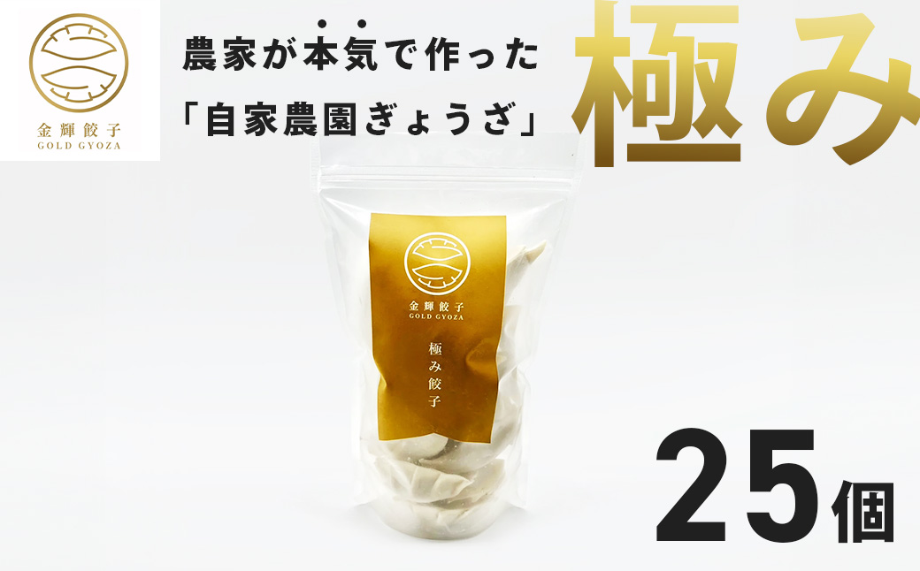 【金輝餃子】極み餃子 25個（1袋）｜餃子 冷凍 ぎょうざ ギョウザ ギョーザ しょうが ニンニク 水餃子 手作り 焼き餃子 国産野菜 国産豚肉 おかず お弁当 焼くだけ こだわり 冷凍餃子 冷凍ぎょうざ 野菜たっぷり はだの餃子 中華 秦野産 神奈川県産