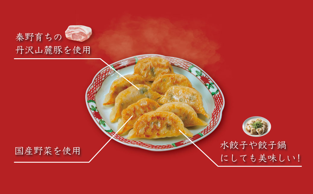 秦野産門倉ポーク使用★ジューシー！菖蒲庵謹製はだの餃子 ２０個入 / 餃子 冷凍 ぎょうざ 門倉ポーク 国産野菜 食べ方色々 こだわり食材 プロの味 おかず 焼くだけ はだの餃子 菖蒲庵 門倉ポーク 秦野産 ジューシー 手作り 冷凍食品 餃子 お取り寄せ 食品ギフト お土産 秦野 神奈川 簡単調理 家族 20個
