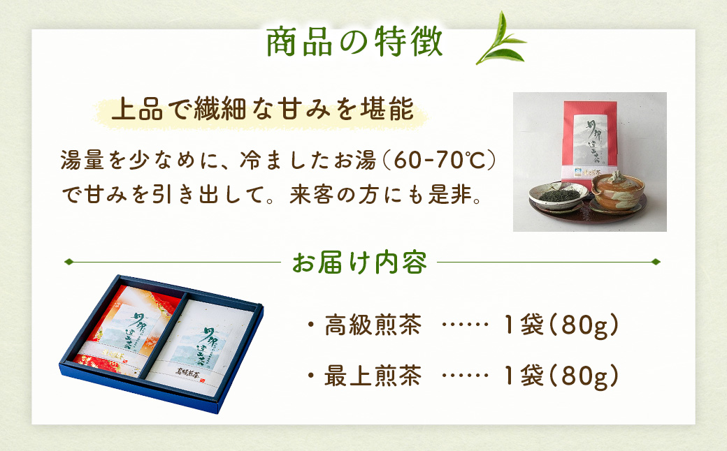013-02丹沢遠山茶　高級煎茶/最上煎茶（80g×2袋）