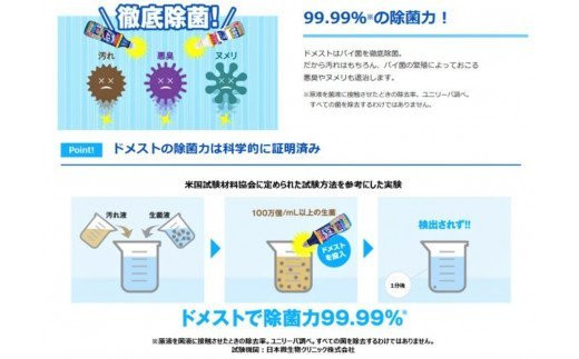 019-06ドメスト　除菌クリーナー（500ml×24本）/ 簡単掃除 すっきり 掃除 洗浄 トイレ 清潔 生活用品 ユニリーバ ドメスト かけて おいて 流すだけ バイ菌 除去 有機物 分解 除菌 週2
