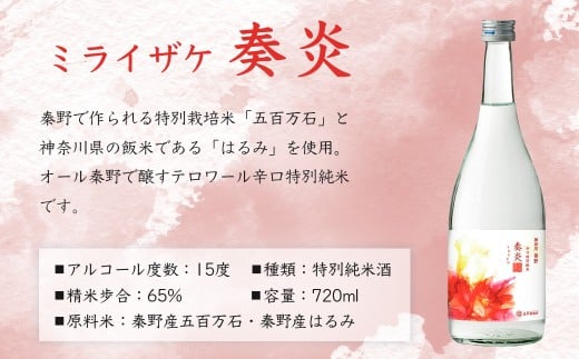 ミライザケ「大地・詩歌・華炎」 3本セット（各720ml）｜神奈川 秦野 金井酒造 地酒 特別限定 お土産 プレゼント ギフト 酒蔵 贈り物 フルーティ 原酒 父の日 贈答品 お歳暮 退職祝 日本酒 丹沢