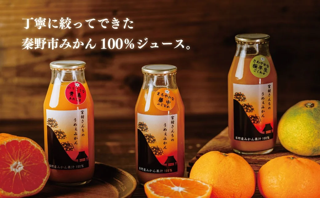 秦野産 みかん 100% ストレート ジュース （6本）／おまかせ 農家 こだわり セット 果物 みかん みかんジュース デザート 果汁100％ 搾りたて 新鮮 美味 おいしい ストレートジュース オレンジジュース フレッシュ 柑橘 旬 ストレート 濃厚 飲みきり サイズ 飲みやすい お子様 健康 ビタミン 神奈川 秦野／ 006-04