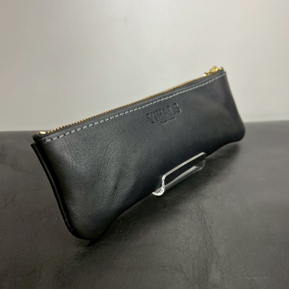 YIHALS ハンドメイド 牛革 ペンケース ネイビーブルー《靴屋が手掛ける革製品》｜イハレス レザー 革小物 [1158]