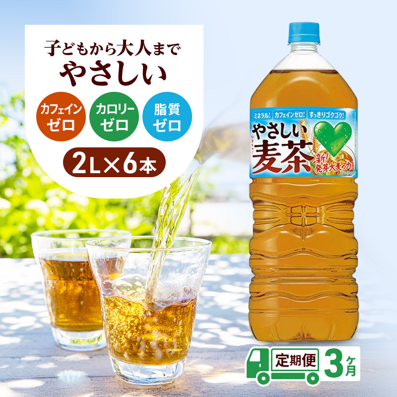 麦茶 定期便 3ヶ月 GREEN DA・KA・RA やさしい麦茶 2L × 6本 サントリー ペットボトル 茶 お茶 飲料 飲み物 ドリンク 備蓄 常温 常温保存 カフェイン ゼロ カロリーゼロ 大麦 赤ちゃん 熱中症 熱中症対策 アレルギー DAKARA 定期 3回