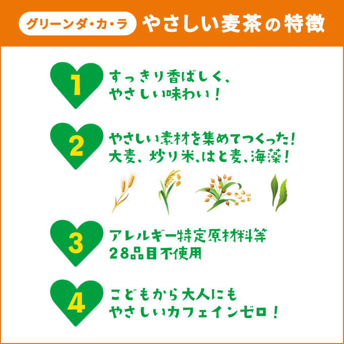 麦茶 定期便 2ヶ月 GREEN DA・KA・RA やさしい麦茶 2L×6本 ペットボトル 飲料 お茶 ペットボトル飲料 水分補給 カフェインゼロ やさしい味わい ノンカフェイン 飲み物 子供 大人 サントリー ストック 