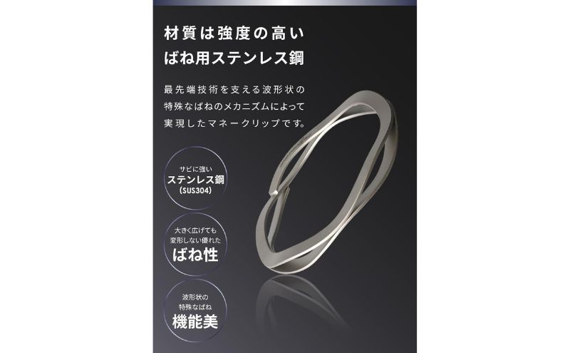 [Waveclips] マネークリップ 高強度ばね用ステンレス鋼 (スモール, シルバー) ファッション小物 雑貨 小物 高級質感 日本製 プレゼント 贈り物 