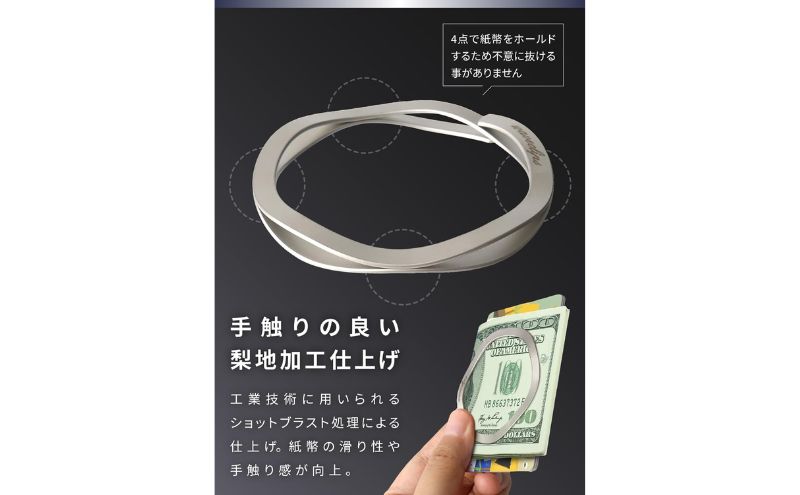 [Waveclips] マネークリップ 高強度ばね用ステンレス鋼 (スモール, シルバー) ファッション小物 雑貨 小物 高級質感 日本製 プレゼント 贈り物 