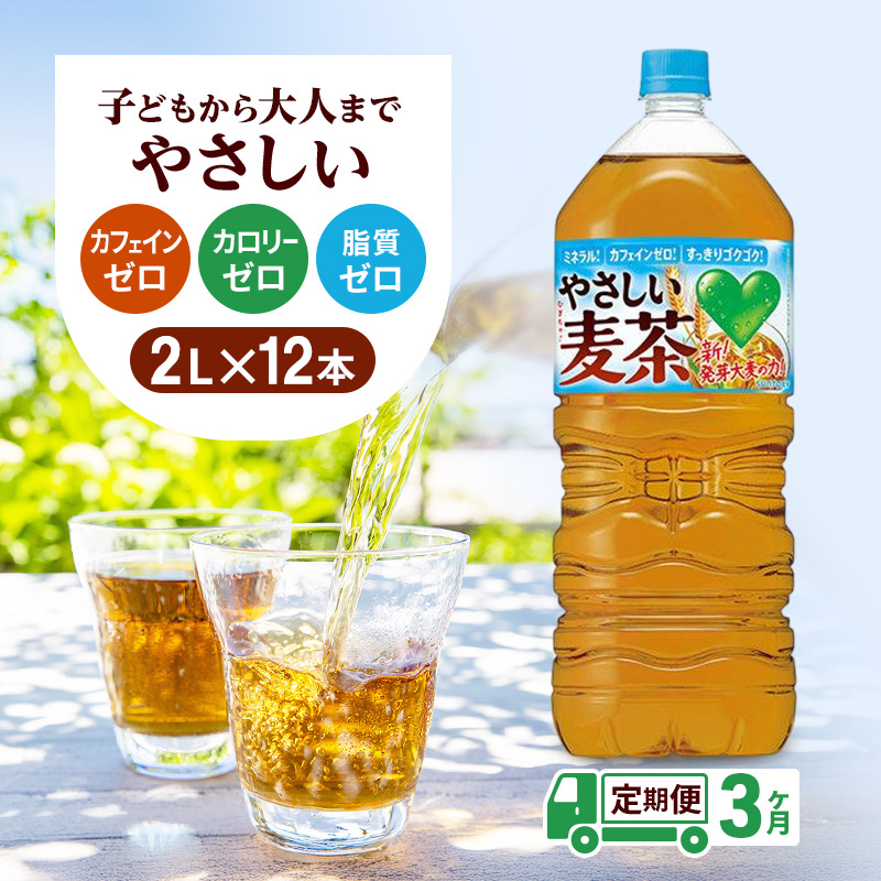 麦茶 定期便 3ヶ月 GREEN DA・KA・RA やさしい麦茶 2L × 12本(2ケース) サントリー ペットボトル 茶 お茶 飲料 飲み物 ドリンク 備蓄 常温 常温保存 カフェイン ゼロ カロリーゼロ 赤ちゃん 熱中症 熱中症対策 アレルギー DAKARA 定期 3回