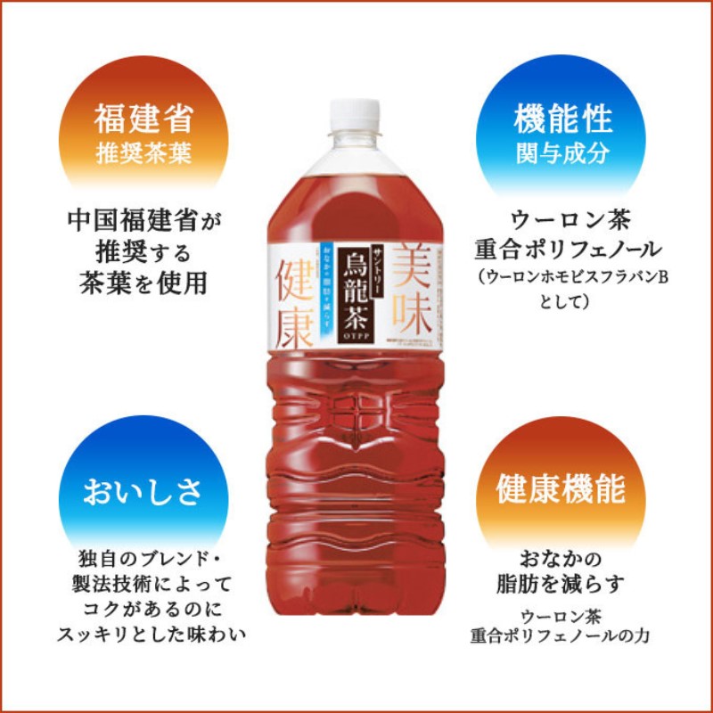 サントリー烏龍茶 OTPP 2L 12本 (6本×2箱) セット 詰め合わせ 機能性表示食品 お茶 サントリーウーロン茶 サントリー 烏龍茶 ウーロン茶 ペットボトル 中国茶 茶 脂肪を減らす 健康茶 健康 飲み物 ドリンク 飲料 神奈川 神奈川県 綾瀬市