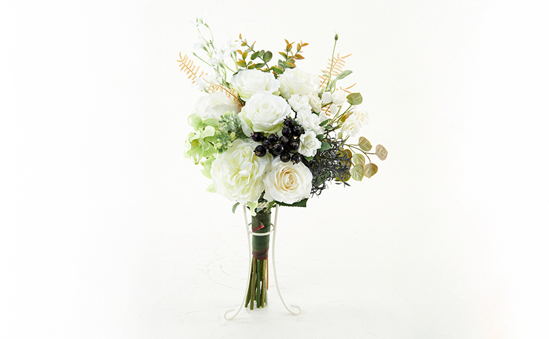 あーとみゆき 枯れないお花（造花・アーティフィシャルフラワー）で世界に一つだけのウェディングブーケを作るワークショップチケット 結婚式 クラッチブーケ 花材 資材 レッスン料込