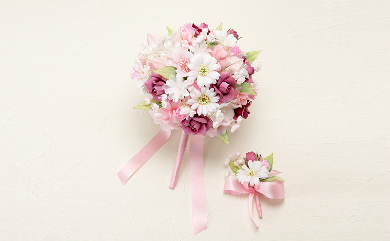 あーとみゆき 枯れないお花（造花・アーティフィシャルフラワー）で世界に一つだけのウェディングブーケを作るワークショップチケット 結婚式 ラウンドブーケ オーバルブーケ 花材 資材 レッスン料込