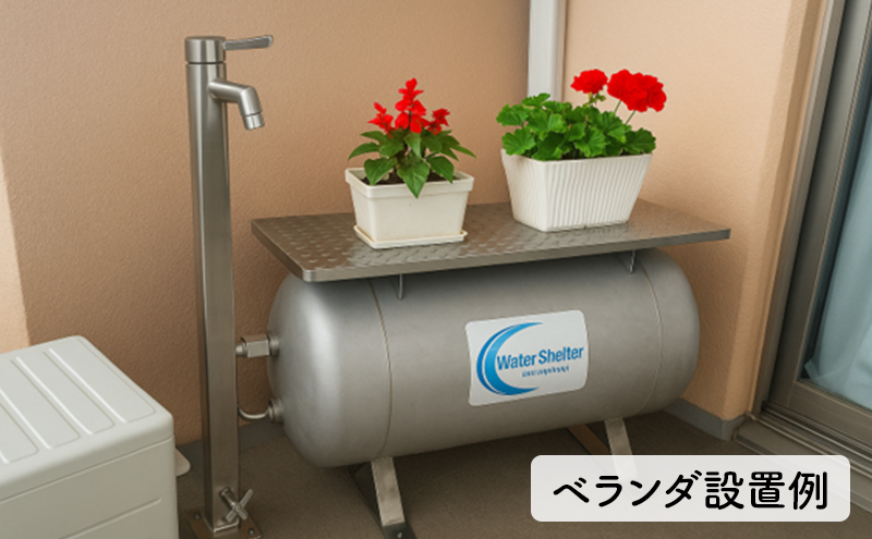 備蓄水 ウォーターシェルター 家庭用備蓄水タンク 貯水 給水 非常用 タンク ⽔道管直結 ポンプ 停電時 緊急時 災害 オールステンレス製 メンテンナスフリー 本体保証 綾瀬市 神奈川県