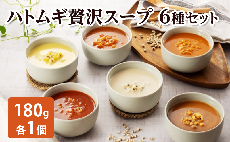 ハトムギ贅沢スープ 6種 180g 各1個 セット ( コーン ミネストローネ 海老のビスク ヴィシソワーズ ボルシチ 韓国風ピリ辛 ) スープ 加工食品 惣菜 レトルト ヘルシー 