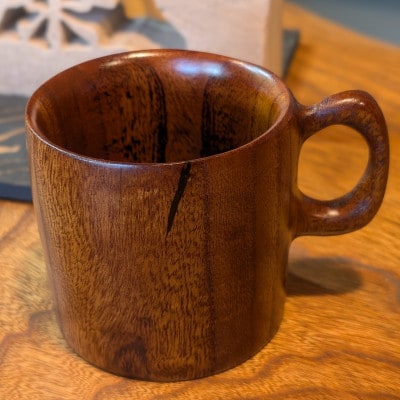天然の欅(けやき)を削り出したマグカップ(小)　木の器たしろ工房【1675752】