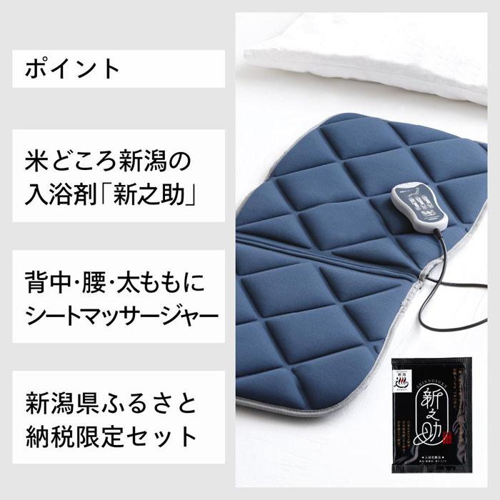 【ふるさと納税】【EM-2546BL-A20】環境科学 入浴剤「新之助」(4箱)×TWINBIRD シートマッサージャー セット