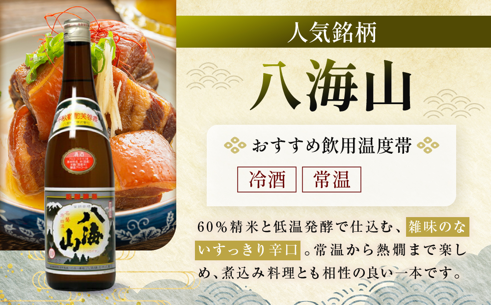 新潟３大有名酒 久保田・越乃寒梅・八海山と人定番酒飲み比べ720ml×5本