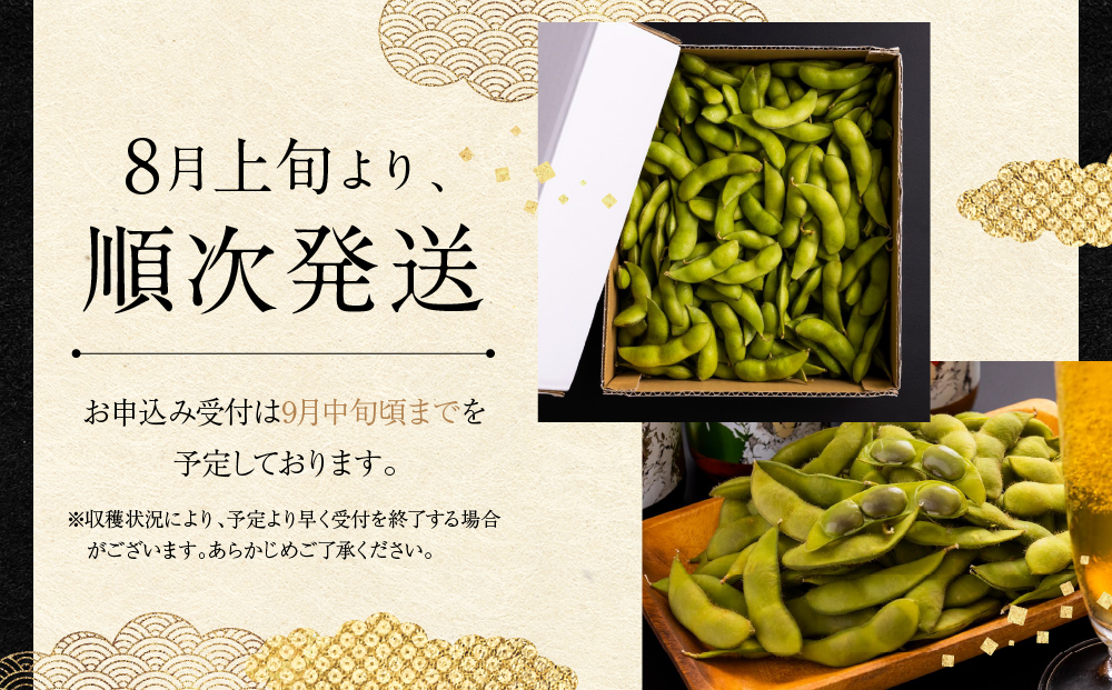 先行予約【新潟県産】くろさき茶豆　【１.５ｋｇ】　2026年8月～順次発送　新潟　新潟県　枝豆　えだまめ　茶豆　おつまみ　お取り寄せ　グルメ　1.5kg　豆