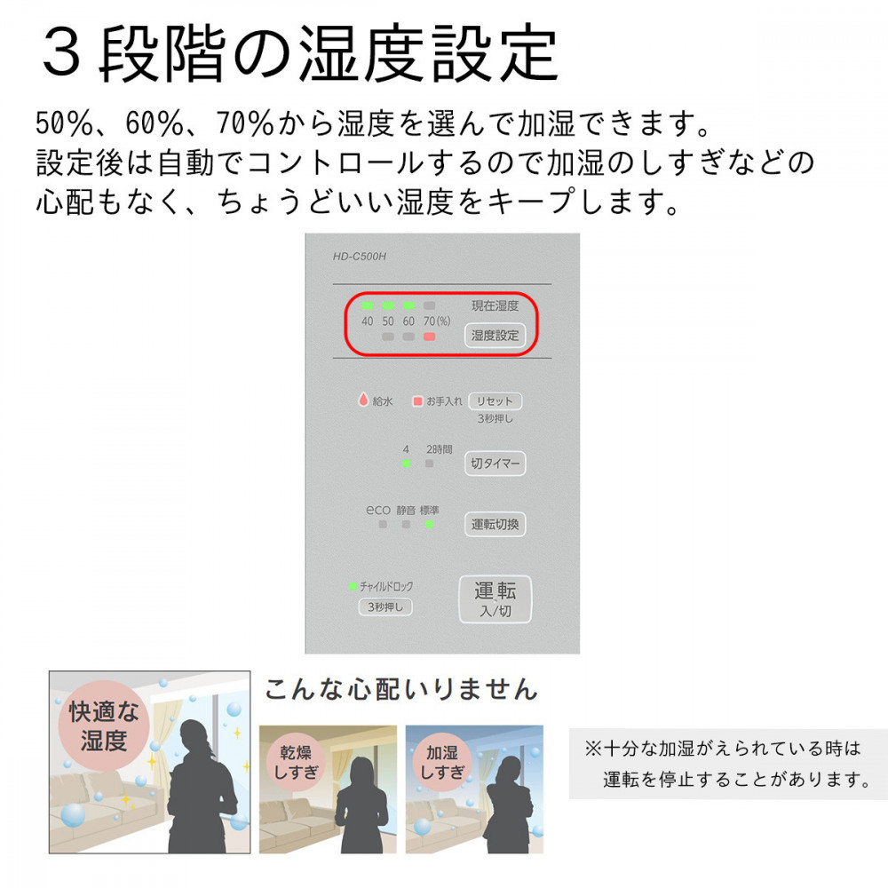 ハイブリッド式加湿器 HD-C500H(H) マットグレー 0H57930