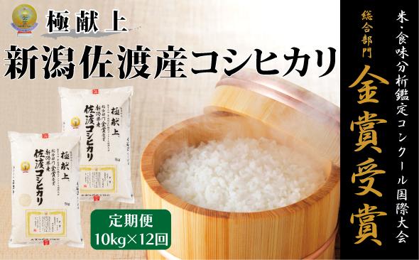 10kg 新潟県佐渡産コシヒカリ10kg(5kg×2)×12回「12カ月定期便」