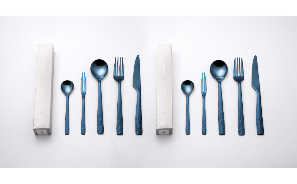 YUEN(PVD BLUE)10pcsペアディナーセット