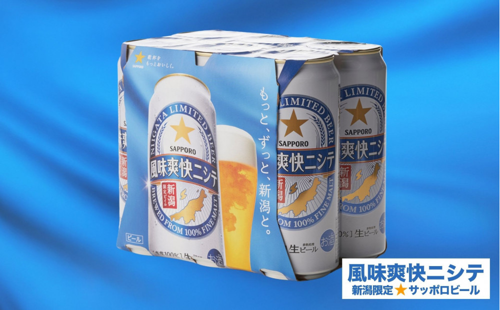 新潟限定ビイル 風味爽快ニシテ（サッポロ）500ml×24　新潟県　新潟　ビール　ビイル　地ビール
