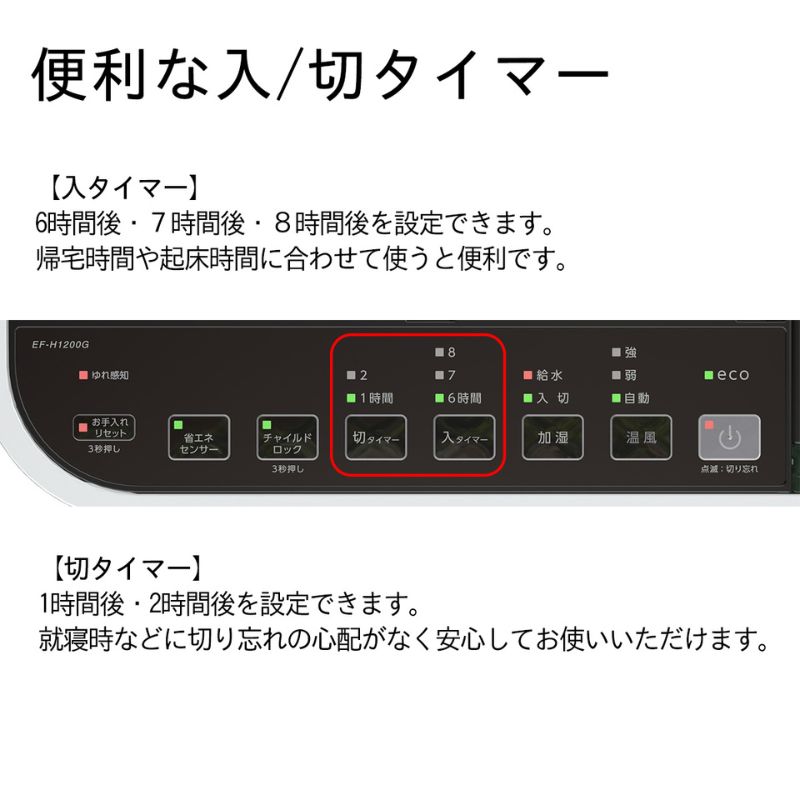 加湿セラミックファンヒーター　EF-H1200G(W)