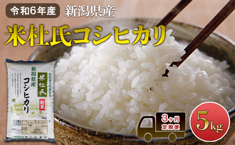 【3ヶ月定期便】令和6年産 米杜氏コシヒカリ5kg 新潟県産 新潟米  精米 米