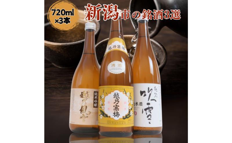 日本酒 飲み比べセット 越後銘門酒会 新潟市の銘酒 飲み比べ 720ml×3本 （越乃寒梅 越乃風雪 越路吹雪）N723A 新潟 セット 辛口 ギフト 正月 年越し