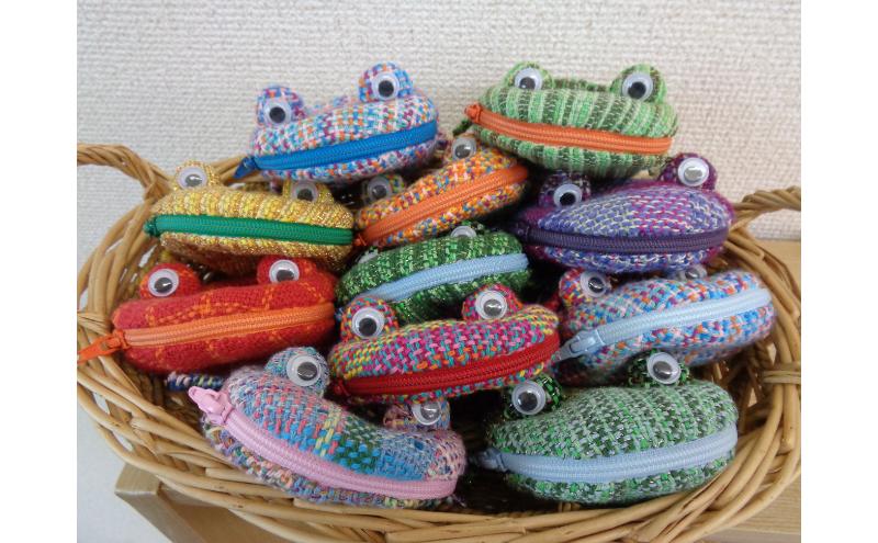 かえるちゃん　（ポーチ） 小物入れ 手織り 新潟市