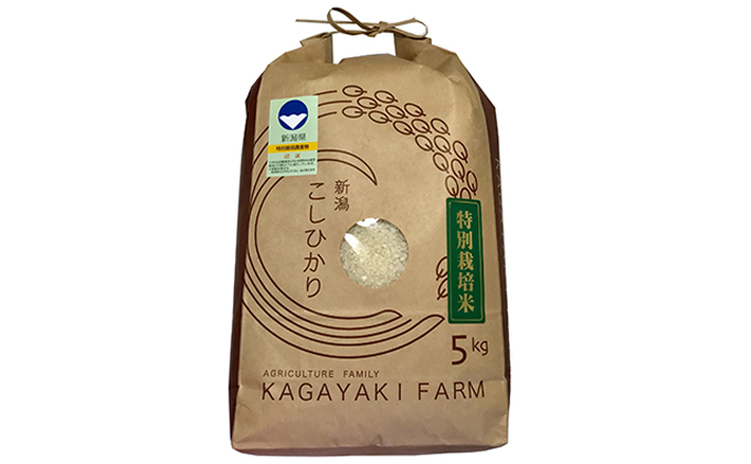 カガヤキ農園 新潟県産 特別栽培米 コシヒカリ 5kg 米 精米 白米 こめ コメ お米 おこめ こしひかり 新潟 新潟県特別栽培農産物認証取得 新潟県 