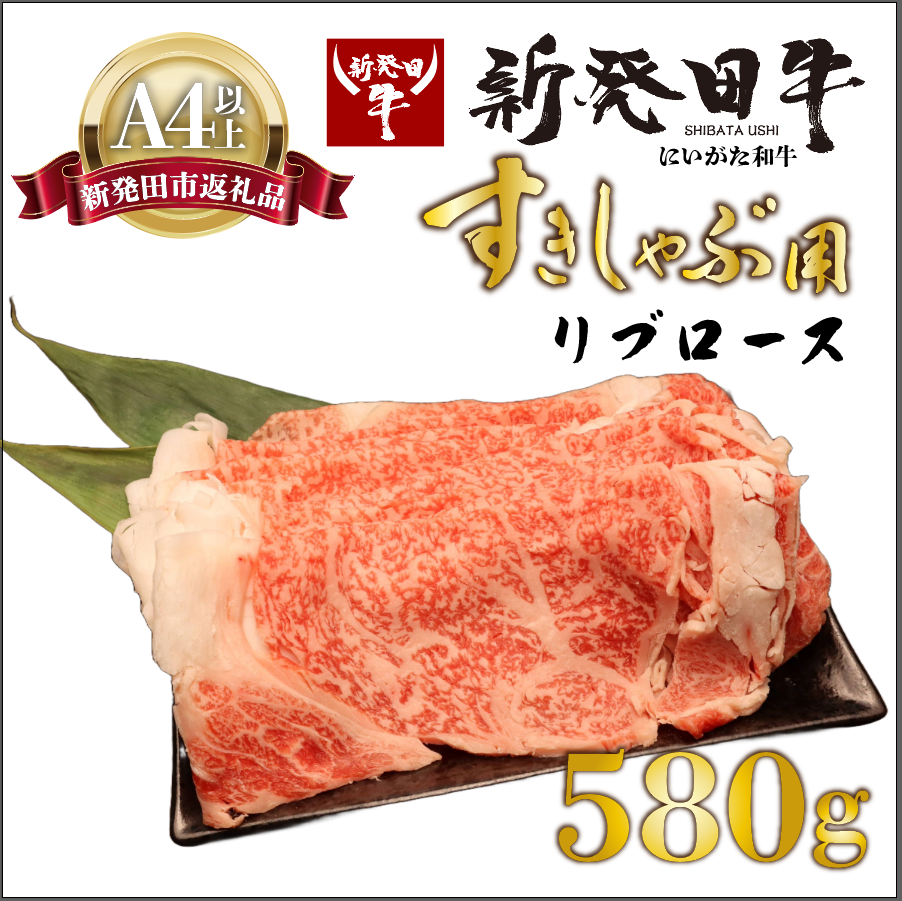 リブロース しゃぶしゃぶ すき焼き 580g 牛肉 ロース 霜降り にいがた和牛 和牛 新発田牛 赤身 焼肉 ふるさと納税 和牛 BBQ キャンプ 特選 贅沢 厳選和牛 ブランド牛 ギフト 贈答 お歳暮  新潟 新潟県 新潟産 新発田 新発田市 新発田産 アルビレックス アルビレックス新潟 えのもとミート