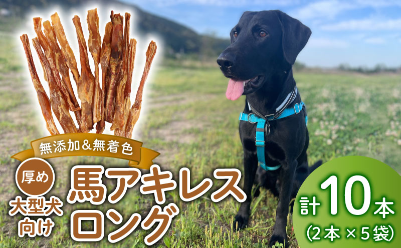 ドッグフード 馬アキレスロング 10本 2本入×5袋【 馬 ドックフード アキレス ロング ペット おやつ ペット用品 犬用 無添加 無着色 安心 安全 自然食品 KT012 】
