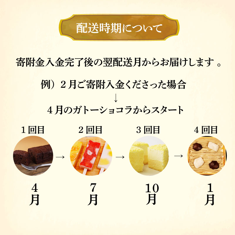 スイーツ 定期便 全4回 チーズケーキ ガトーショコラ モンブラン 葛アイス アイス チーズ お菓子 デザート おやつ 新柳本店 新潟 新発田 sinyanagi004