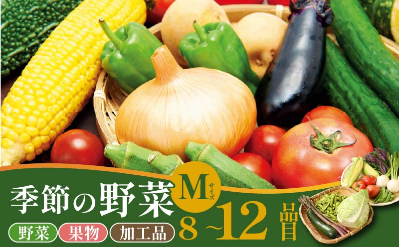 野菜 旬 おすすめセット Mサイズ 8～12種類 通年受付 詰め合わせ 加工品 常備菜 アスパラガス かぶ レタス 山菜 トマト きゅうり 枝豆 トウモロコシ なす オクラ かぼちゃ ばれいしょ たまねぎ 里芋 さつまいも 長芋 ごぼう ねぎ ブロッコリー 柿 アスパラ菜 プチベール ケール にんじん えのき 干柿 新潟 新発田 野菜 セット 通年 季節 旬 お楽しみ seida029_01