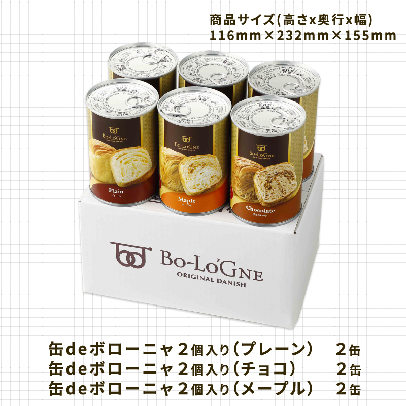 5年6か月保存 美味しいパンの缶詰 6缶 缶deボローニャ 【 保存食 非常食 防災食 備蓄食 防災グッズ パン デニッシュ レジャー アウトドア 海外旅行 キャンプ ボローニャ 缶 セット プレーン チョコ メープル 長期保存 J20 】