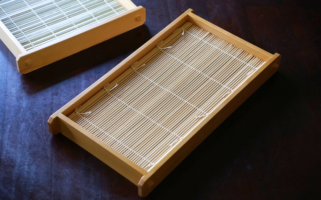 へぎ・竹すだれ(中) お家で使えるそばへぎ 蕎麦 器 新潟 へぎそば（長さ42×幅22×高さ4.5cm） 島重木工所【0002-0346-01】